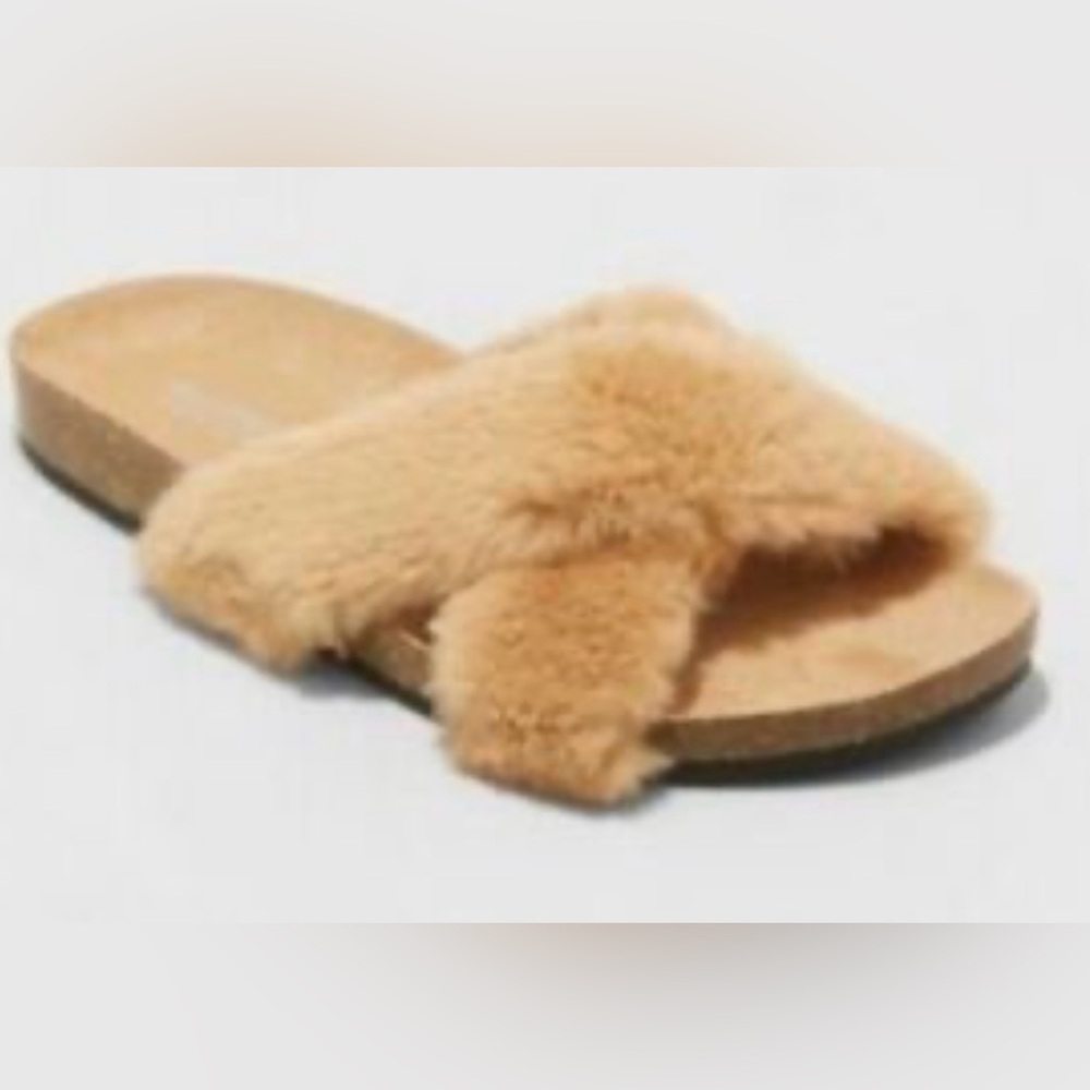 Mossimo Supply Co. Bella Faux Fur Crossband Sandals
